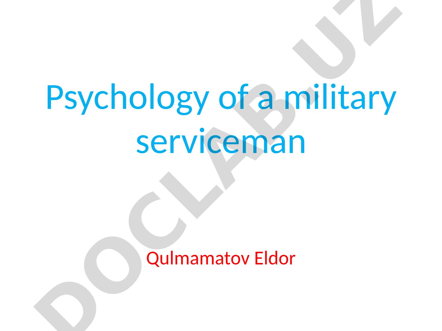 Psychology of a military serviceman