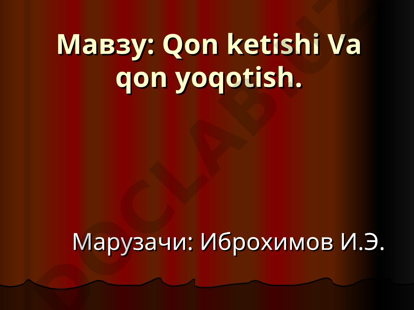 Qon ketishi va qon yo'qotish