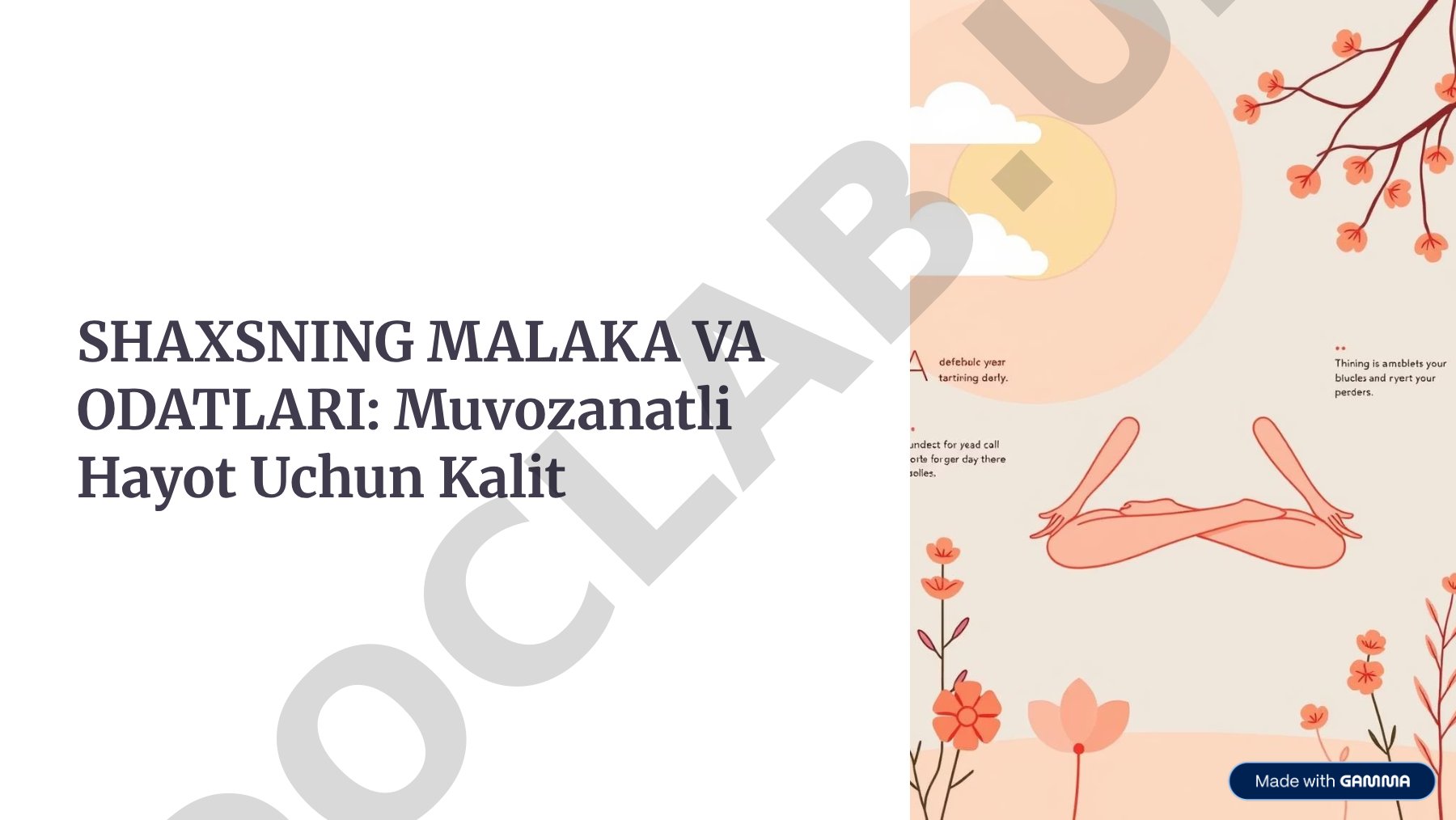 Shaxsning malaka va odatlari