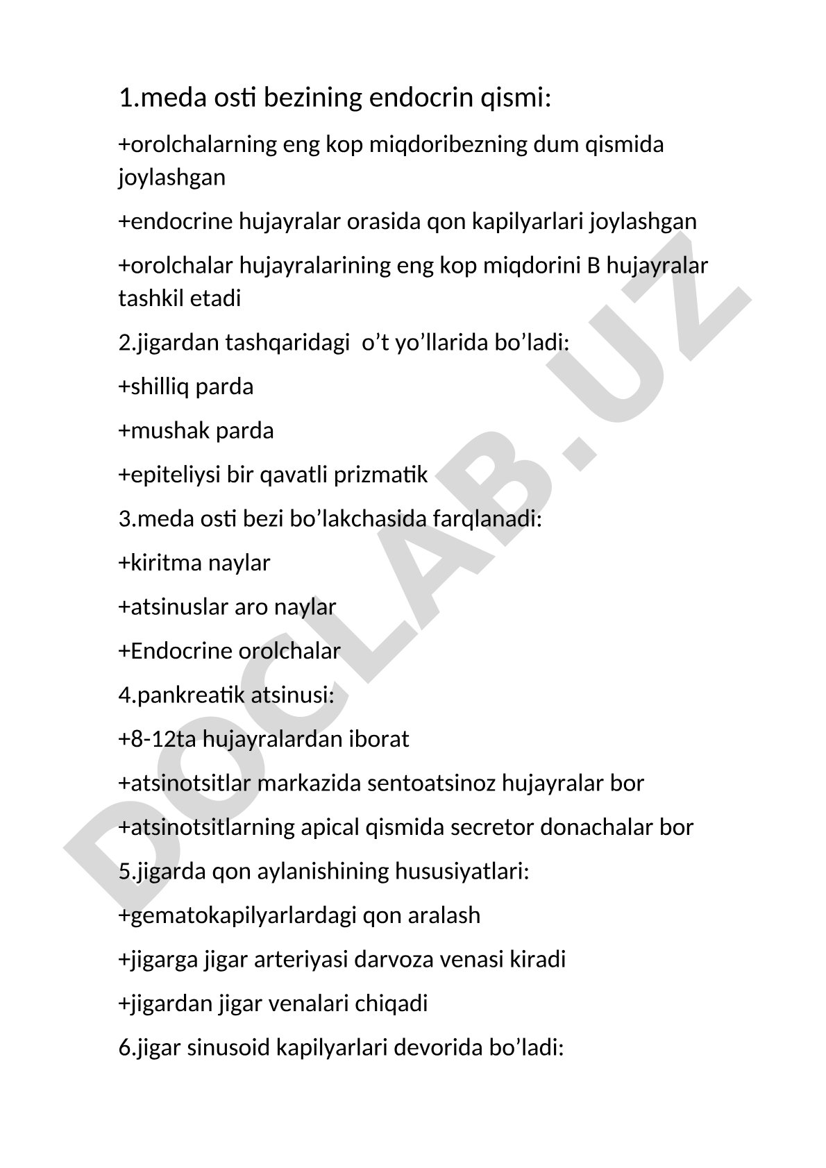 Oshqozon osti bezi va jigar gistologiyasi