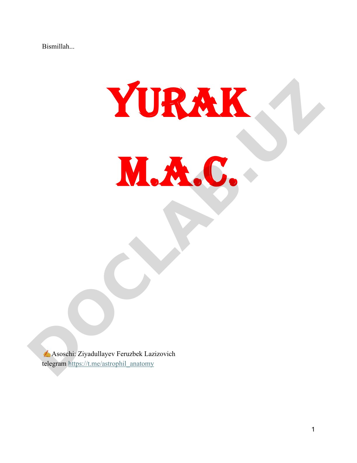 Yurak gistologiyasi