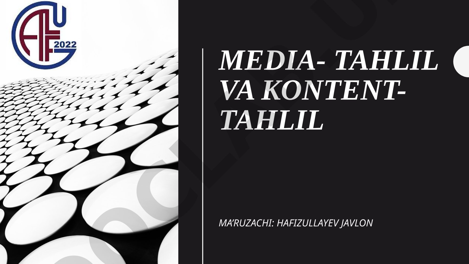 Media-tahlil va kontent-tahlil