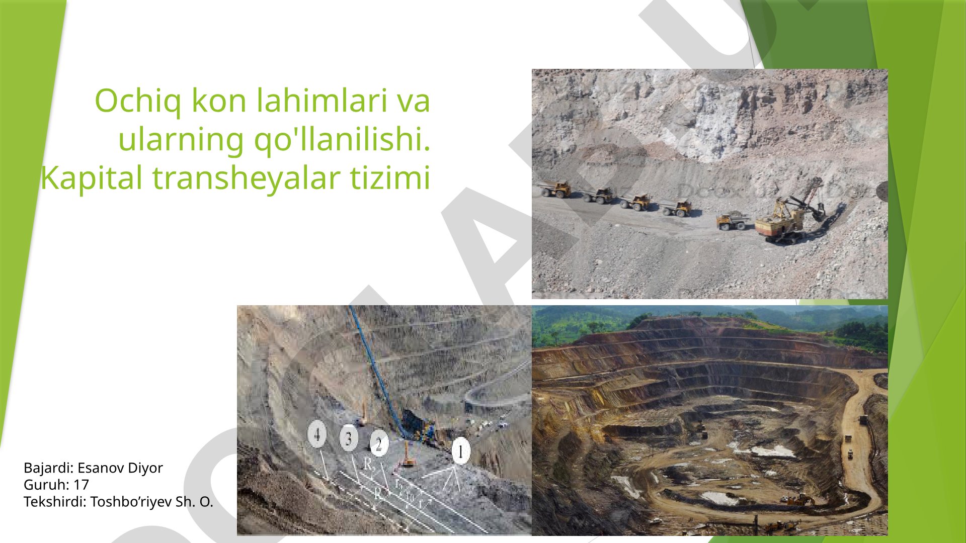 Ochiq kon lahimlari va ularning qo'llanilishi
