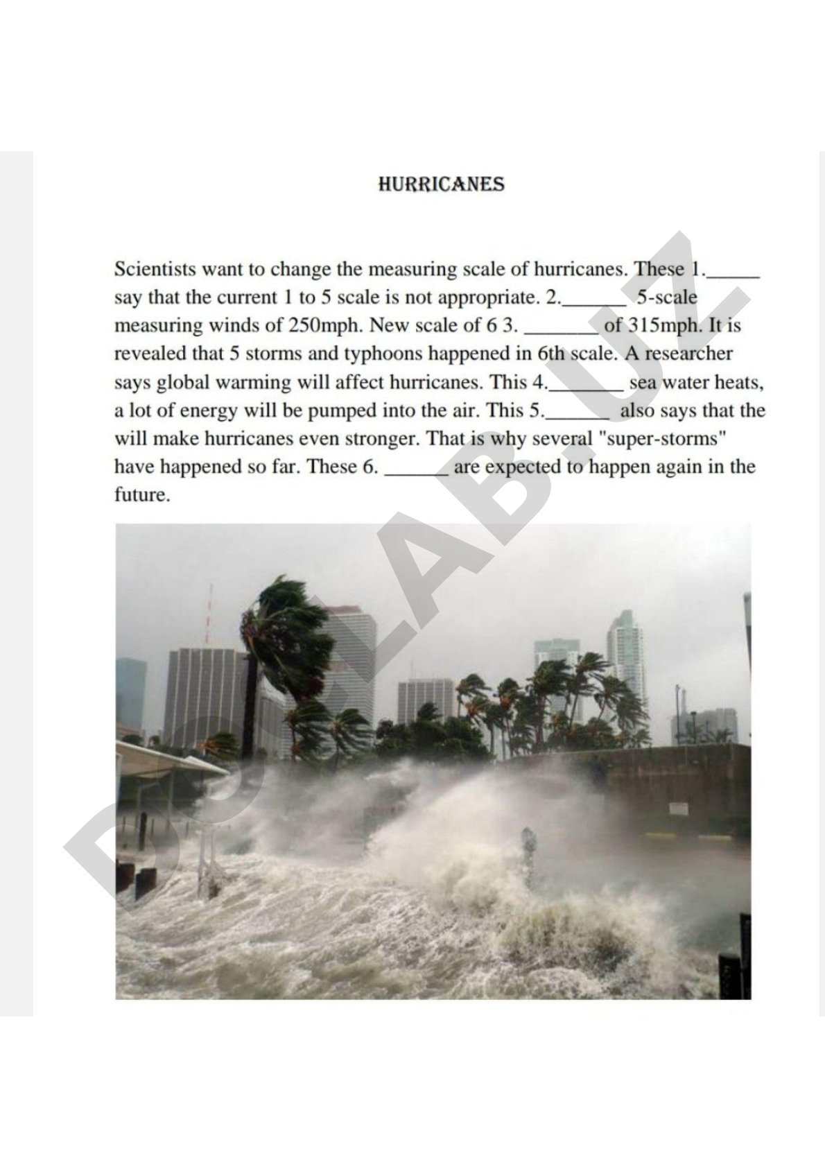 Proposed new hurricane scale and global warming impact