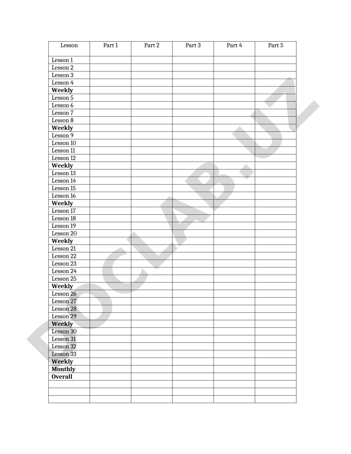 Lesson Plan Overview