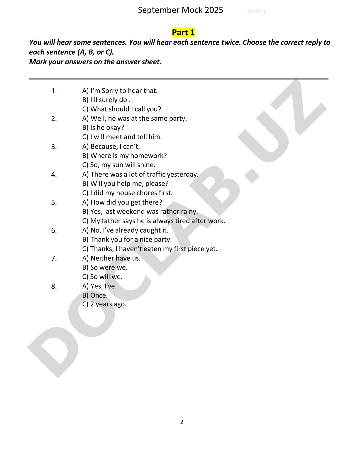 Reading September Mock 2025 Part 1