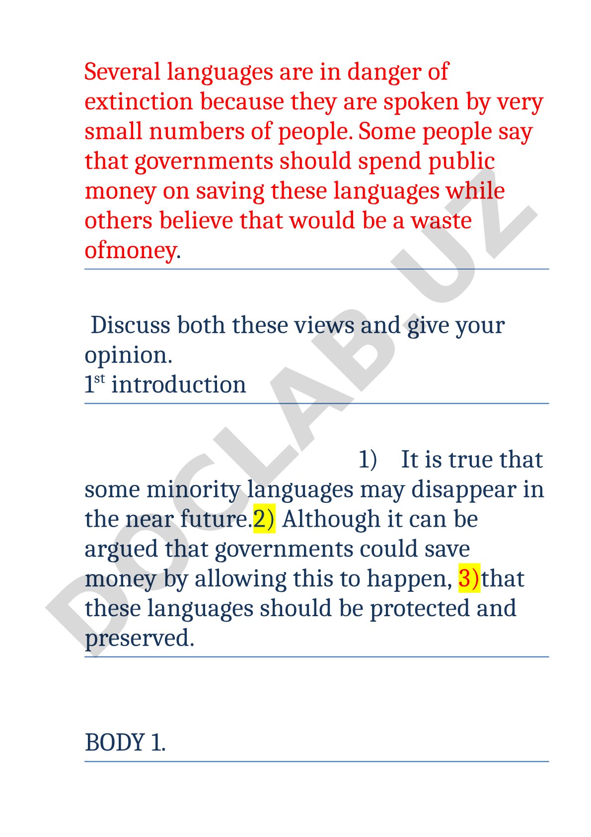 Minority languages preservation debate