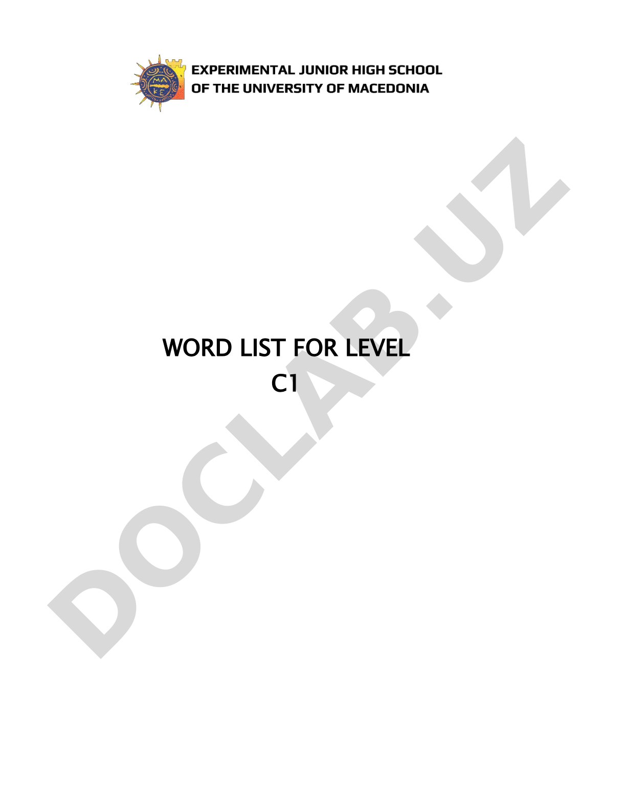 Word List for Level C1