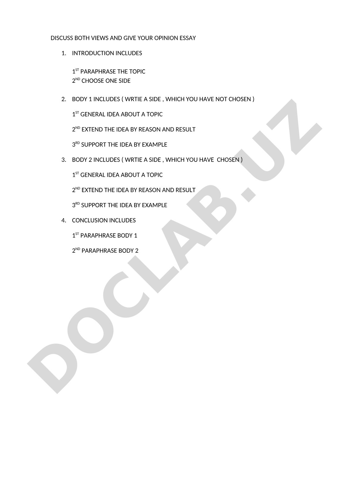 Discuss Both Views and Give Your Opinion Essay Structure