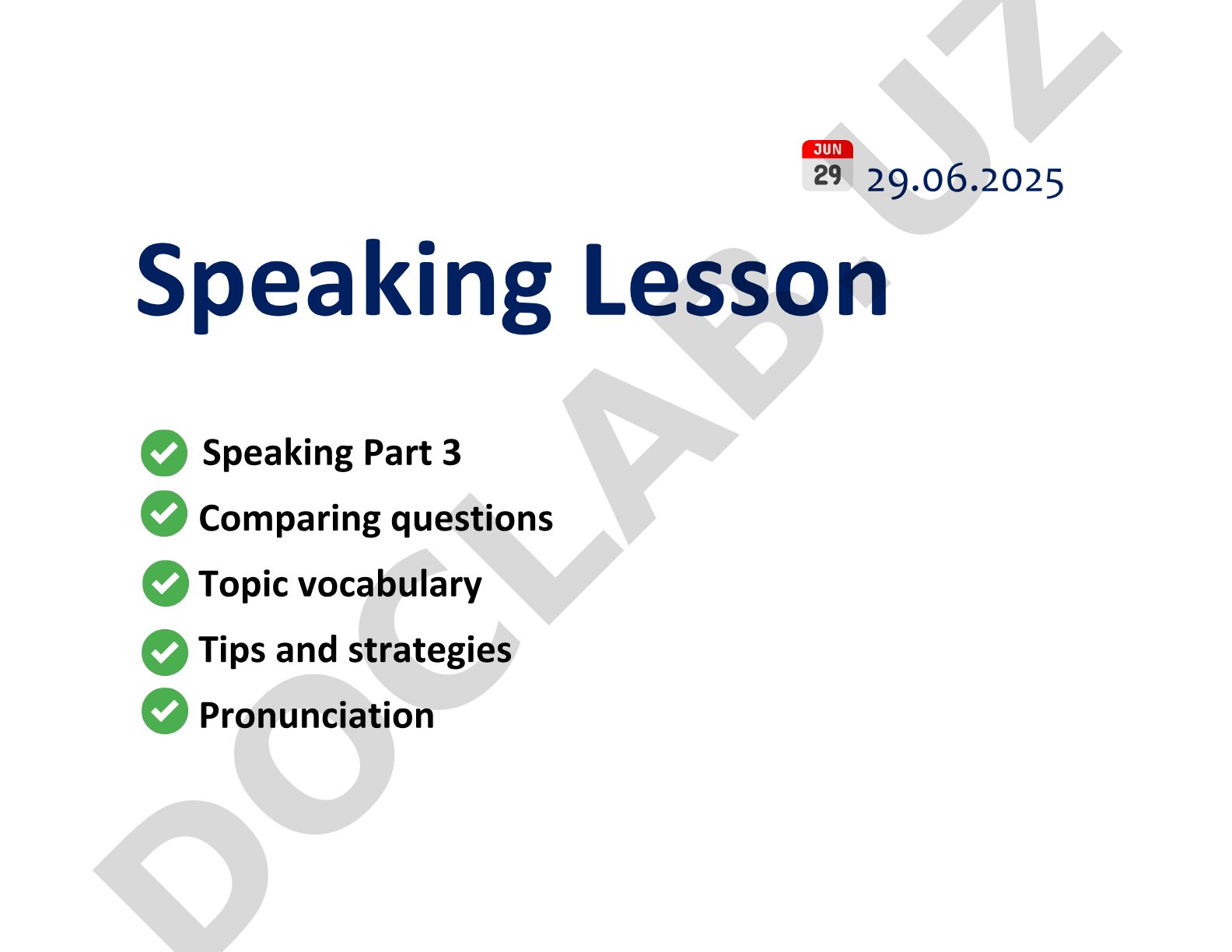 Speaking Lesson: Comparing Questions