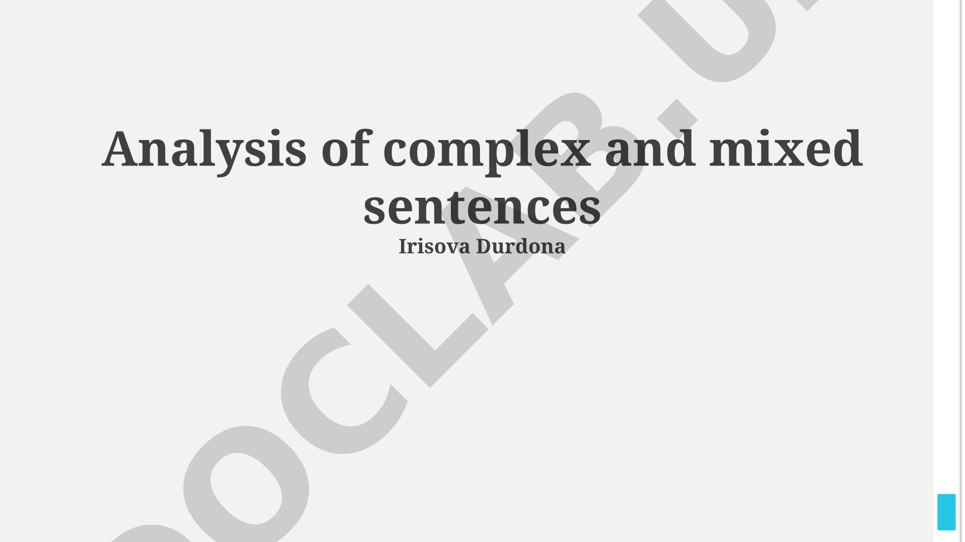 Analysis of complex and mixed sentences