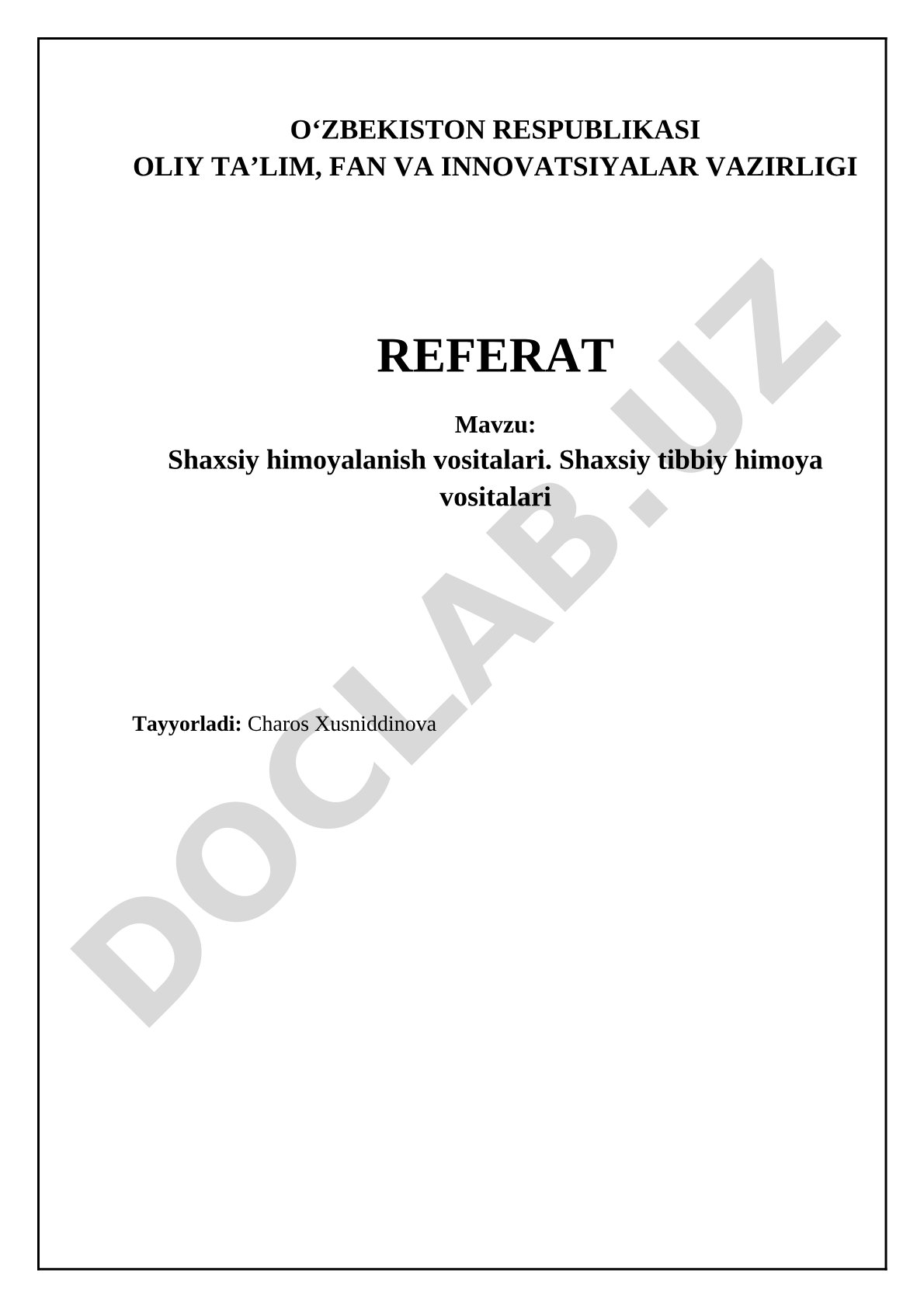 Shaxsiy himoyalanish vositalari. Shaxsiy tibbiy himoya vositalari