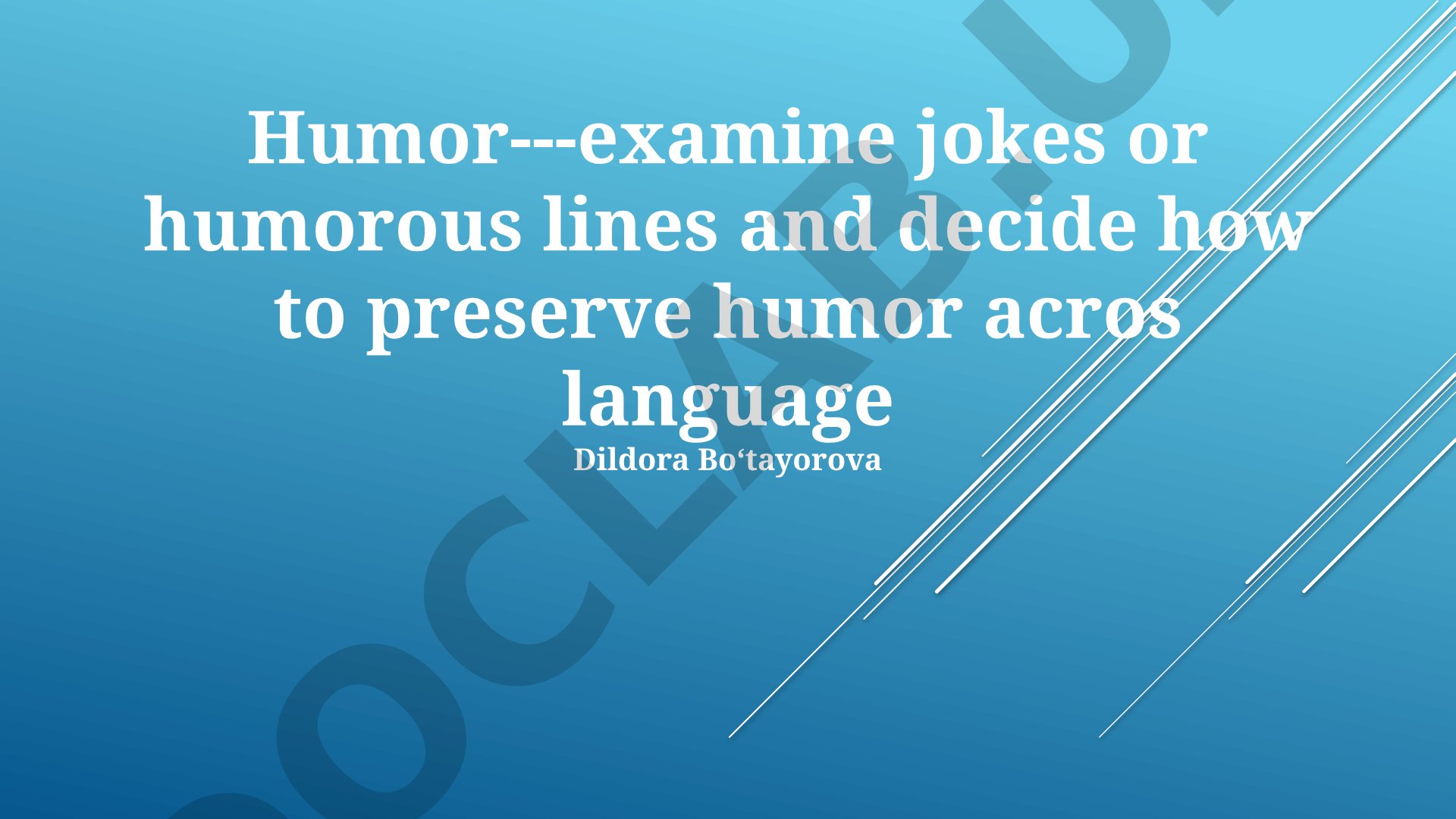 Humor preservation across languages