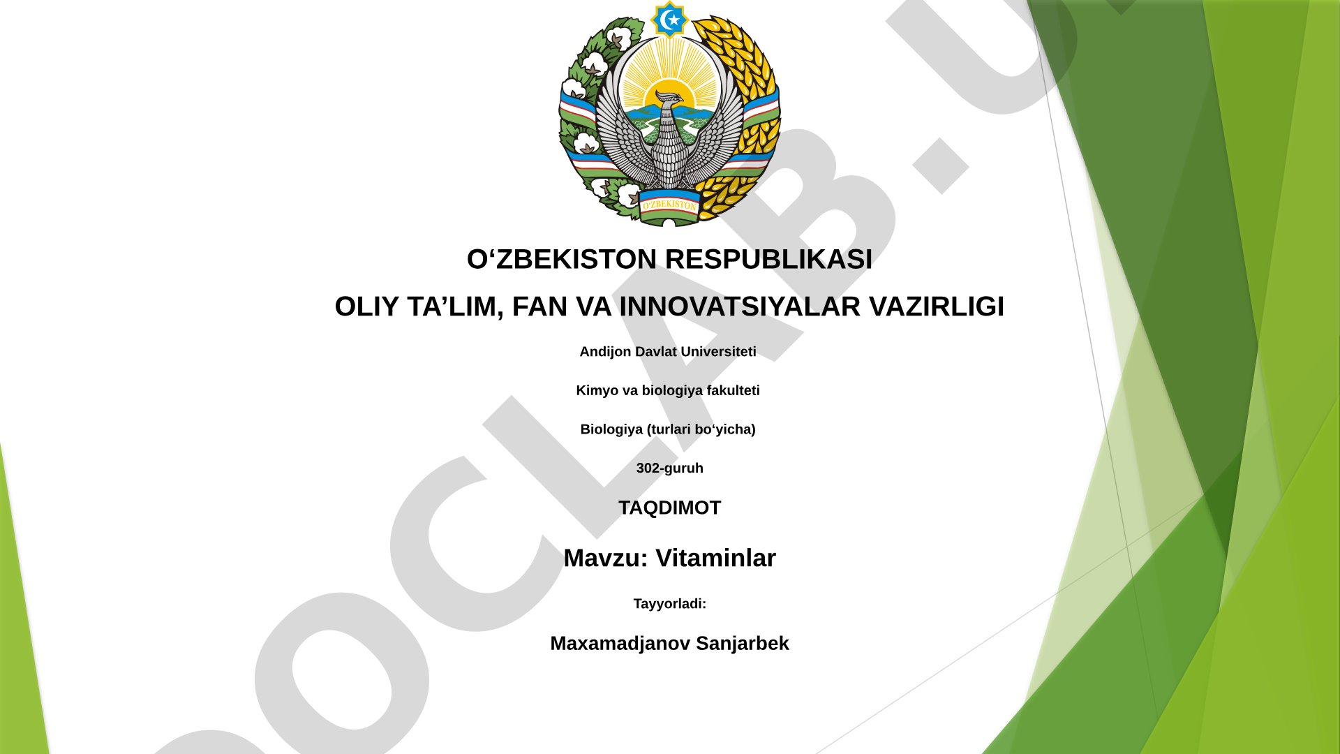 Vitaminlar: Ta'rif, Turlari va Manbalari