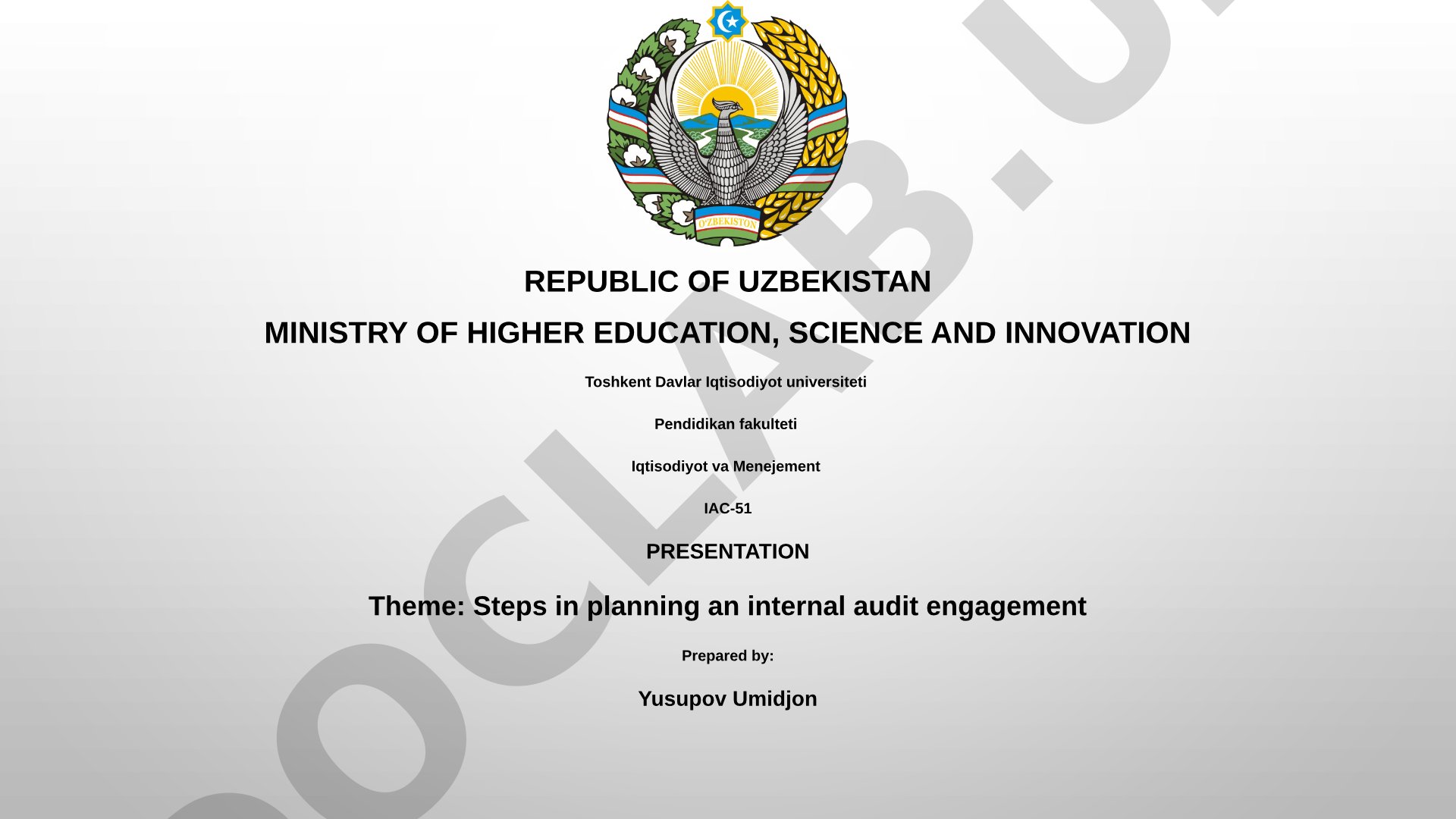 Steps in planning an internal audit engagement