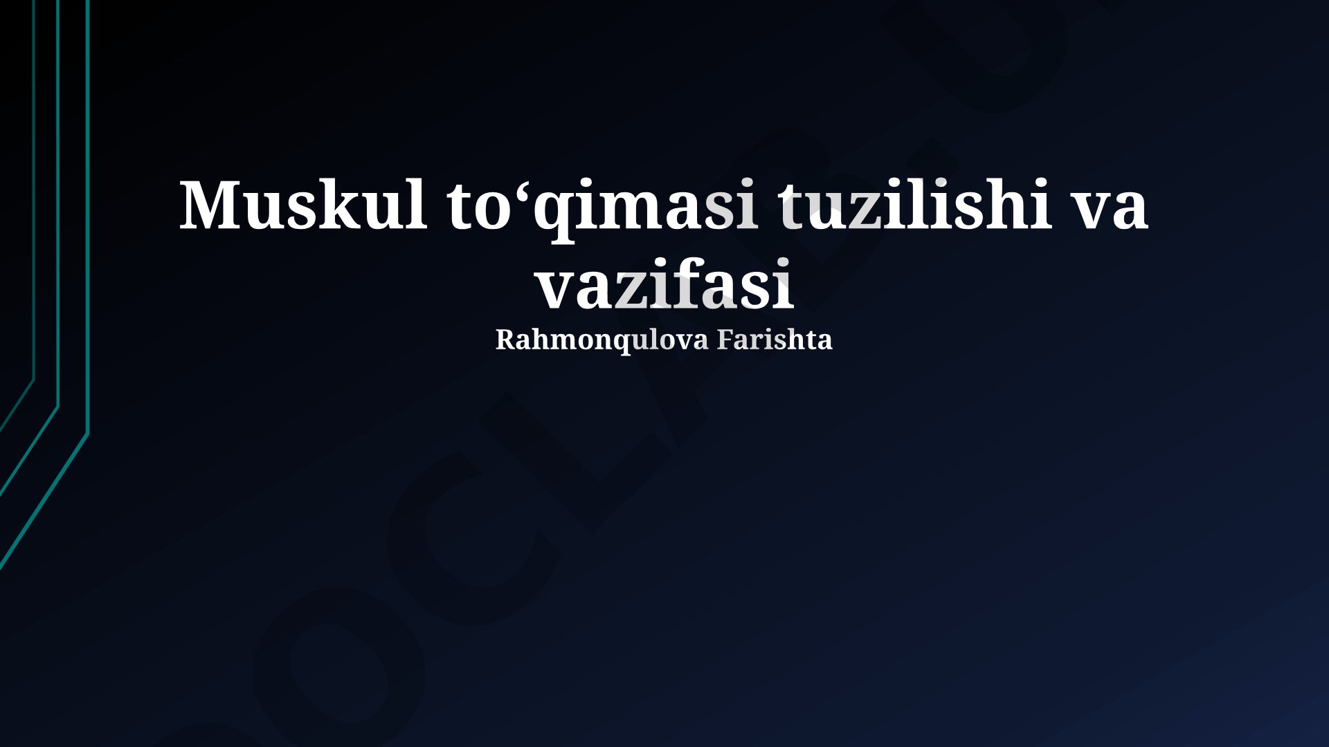 Muskul to'qimasi tuzilishi va vazifasi