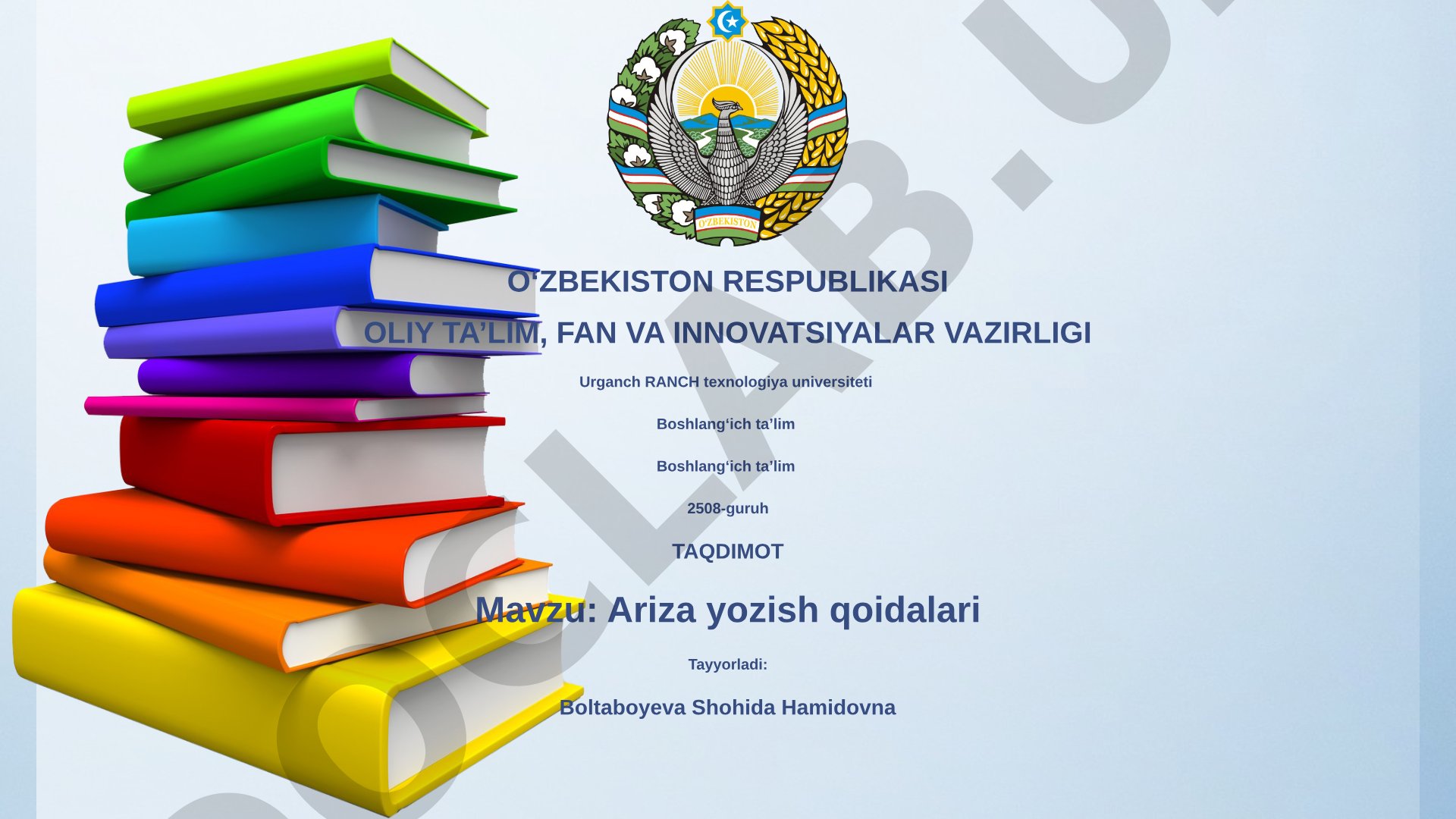Ariza yozish qoidalari