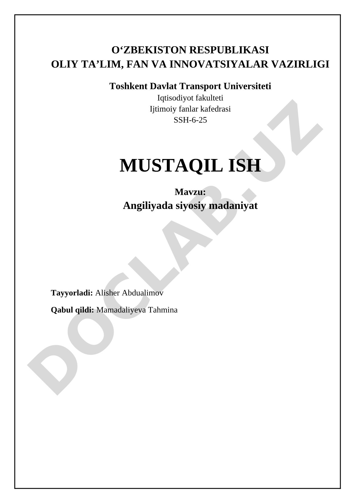 Angliyada siyosiy madaniyat