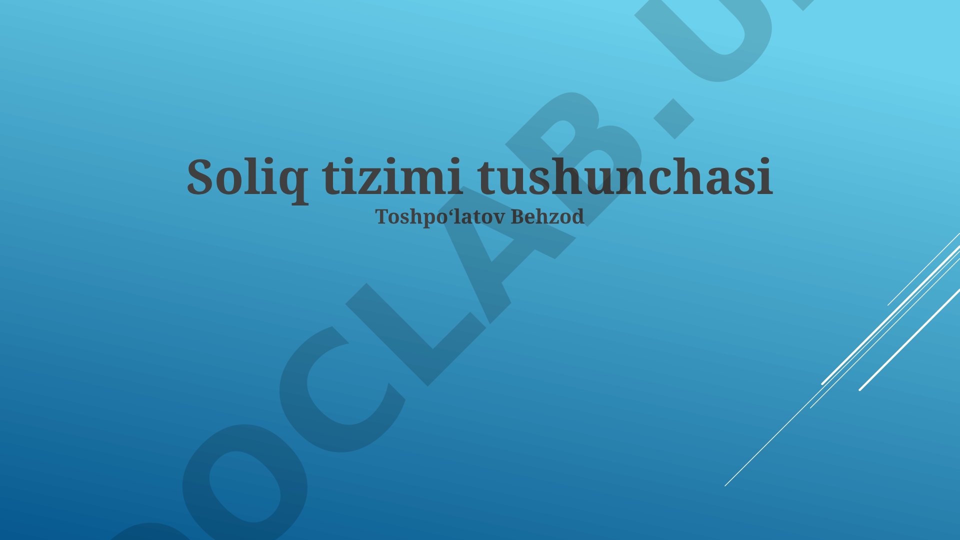 Soliq tizimi tushunchasi