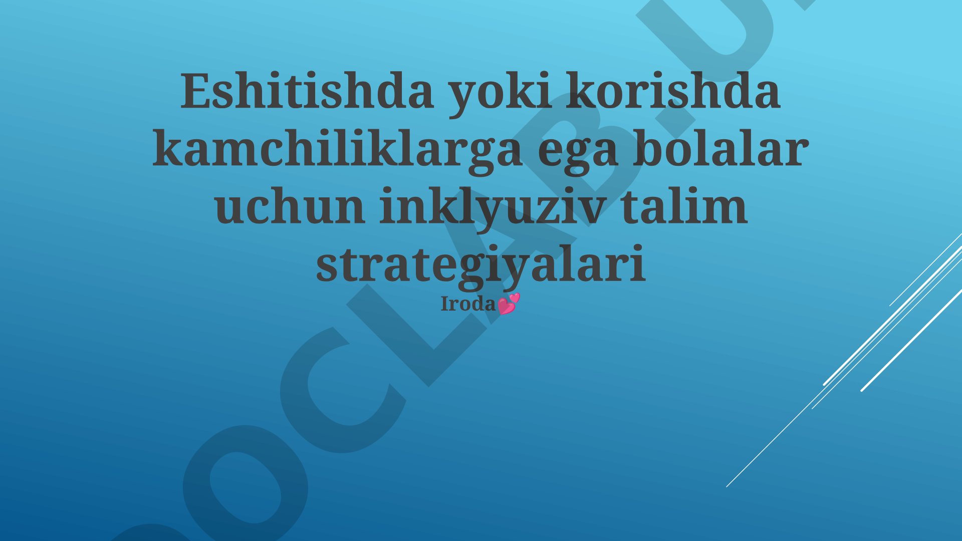 Eshitishda yoki ko'rishda kamchiliklarga ega bolalar uchun inklyuziv ta'lim strategiyalari