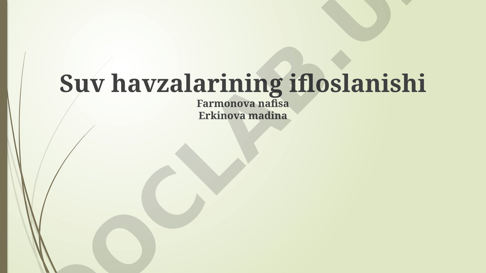 Suv havzalarining ifloslanishi: manbalar, turlari va oqibatlari
