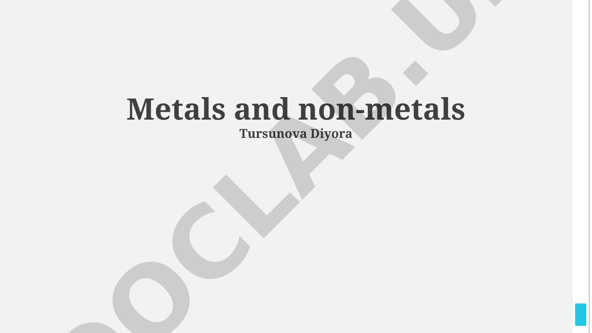 Metals and non-metals
