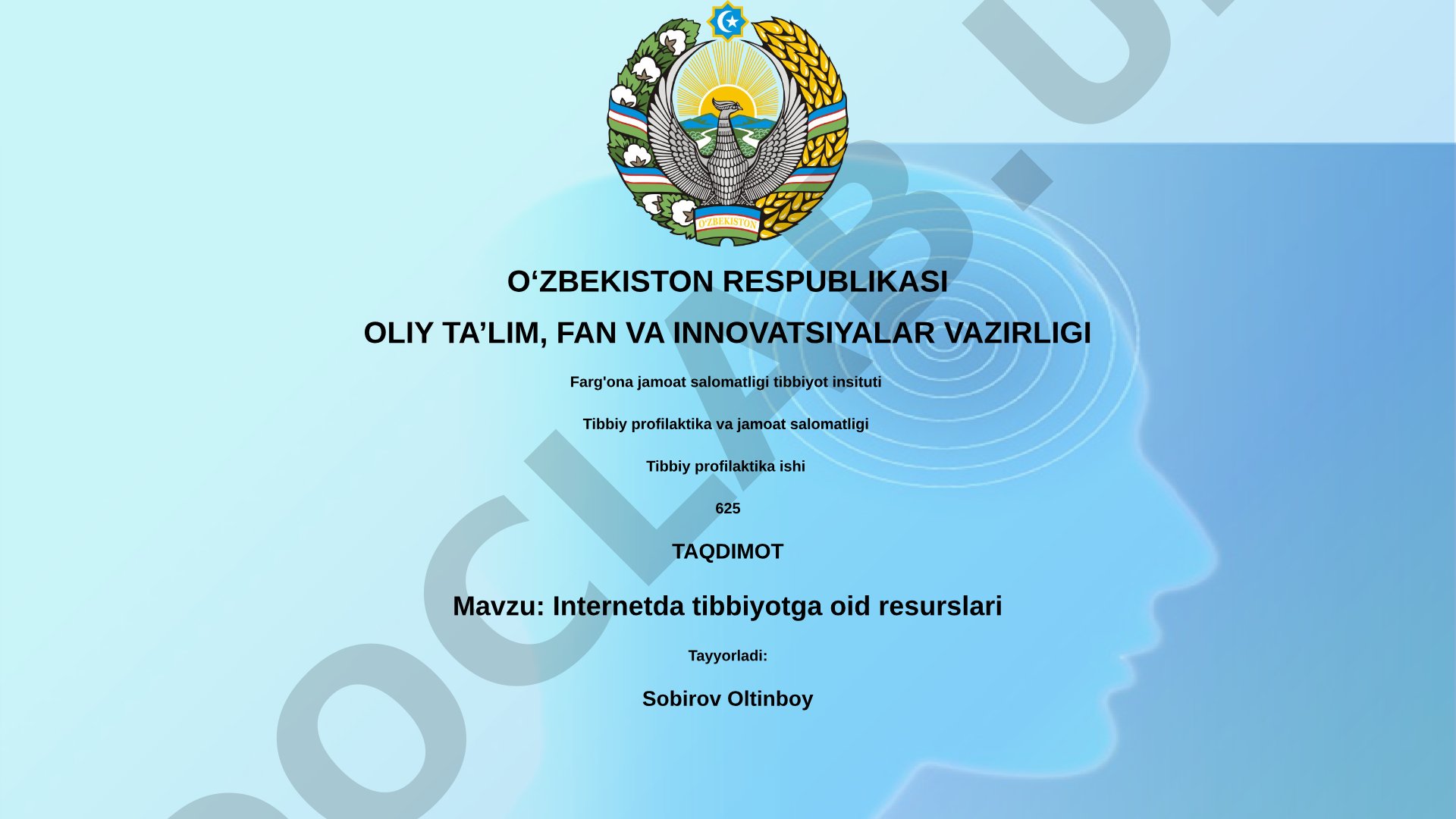 Internetda tibbiyotga oid resurslari
