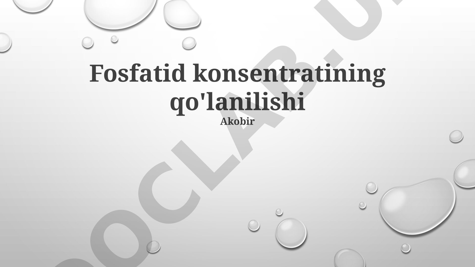 Fosfatid konsentratining qo'llanilishi