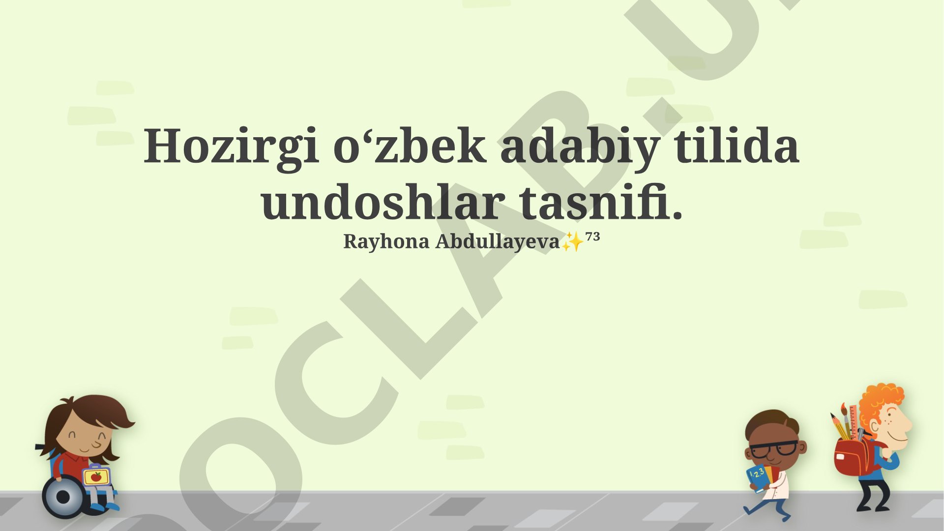 Hozirgi o‘zbek adabiy tilida undoshlar tasnifi