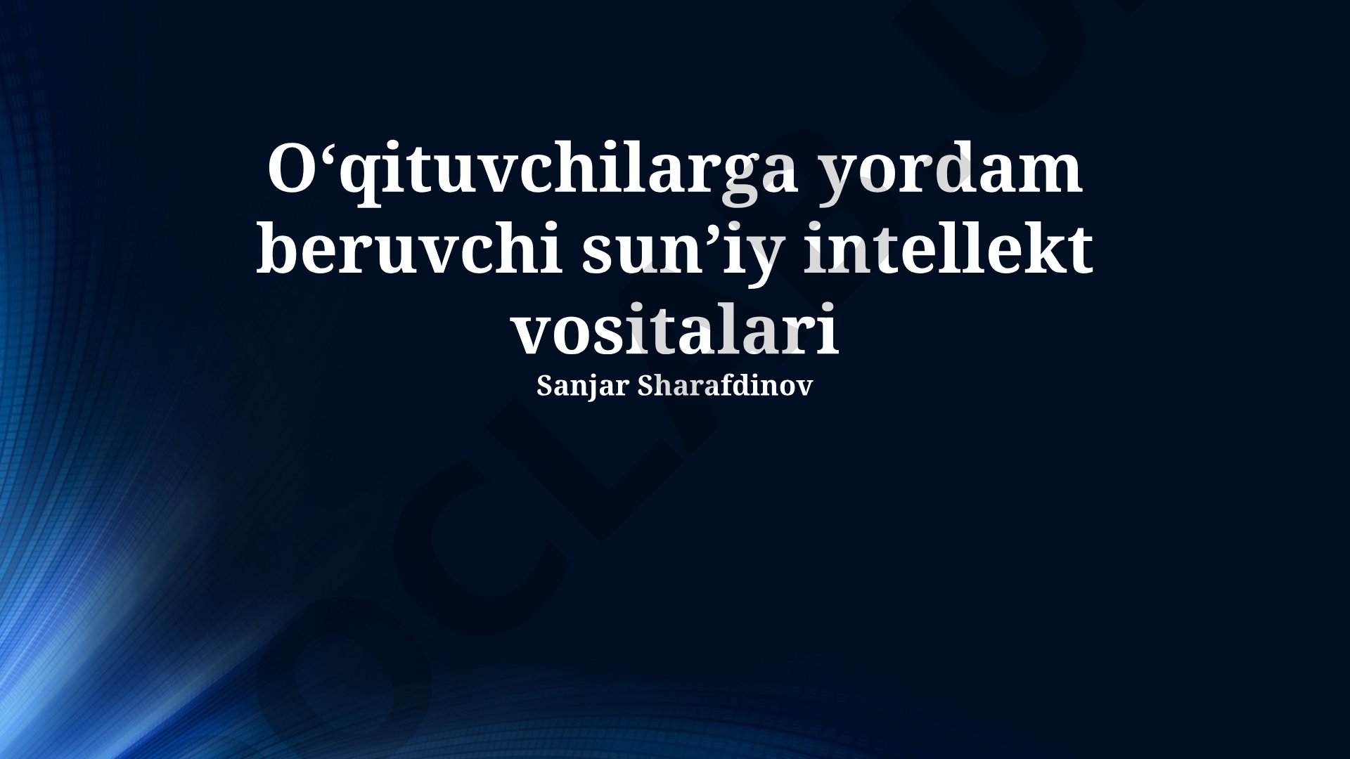 O'qituvchilarga yordam beruvchi sun'iy intellekt vositalari