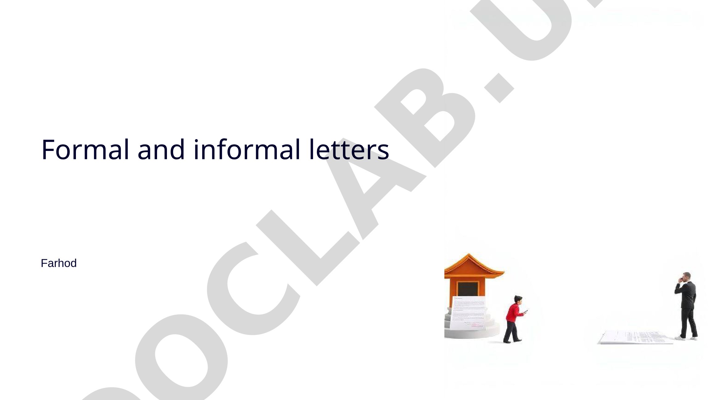 Formal and informal letters