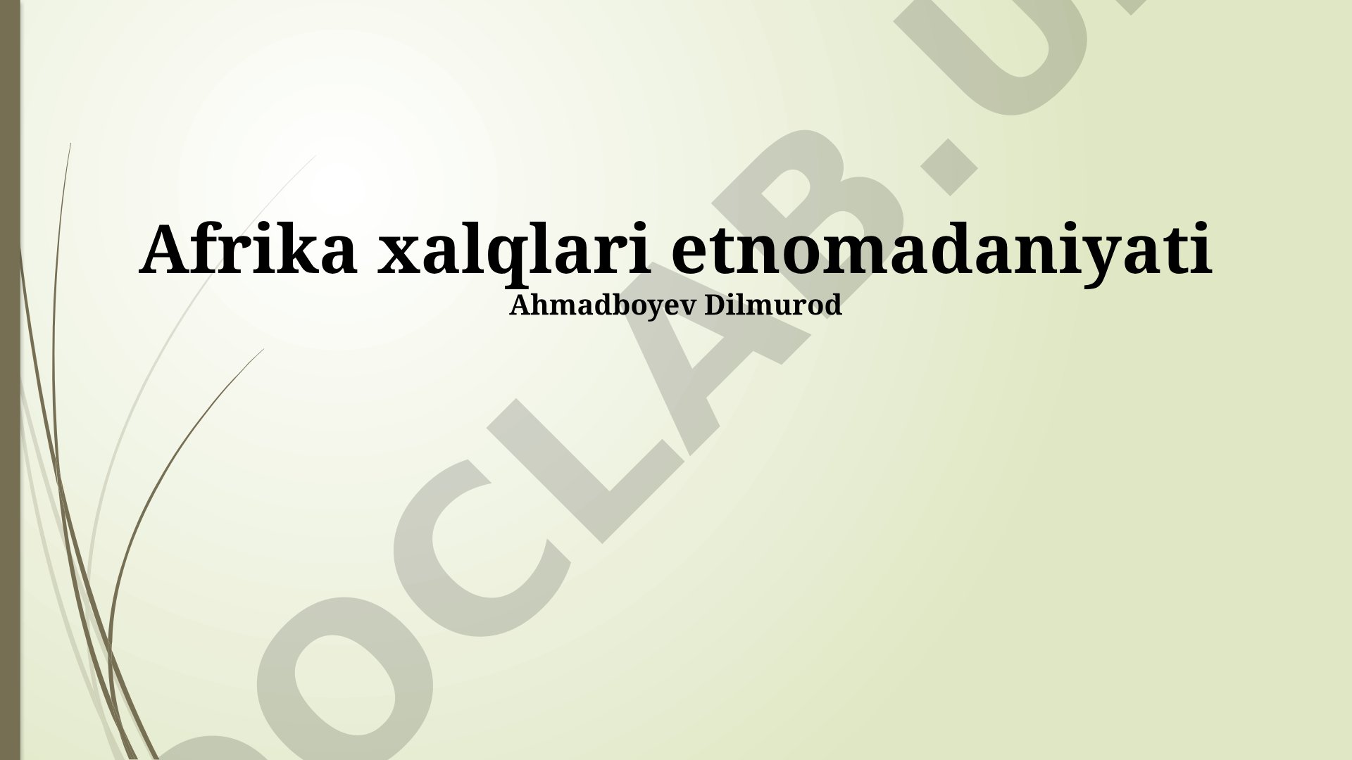 Afrika xalqlari etnomadaniyati