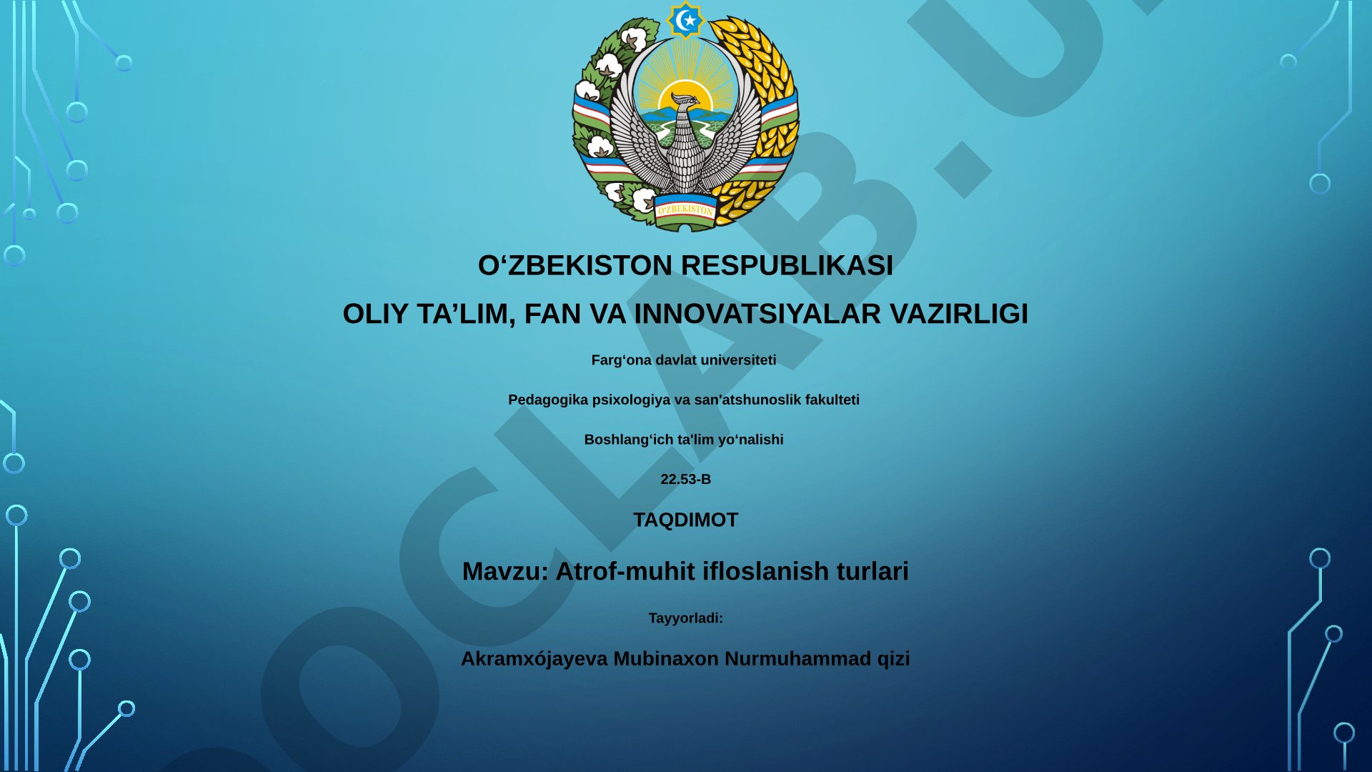 Atrof-muhit ifloslanish turlari