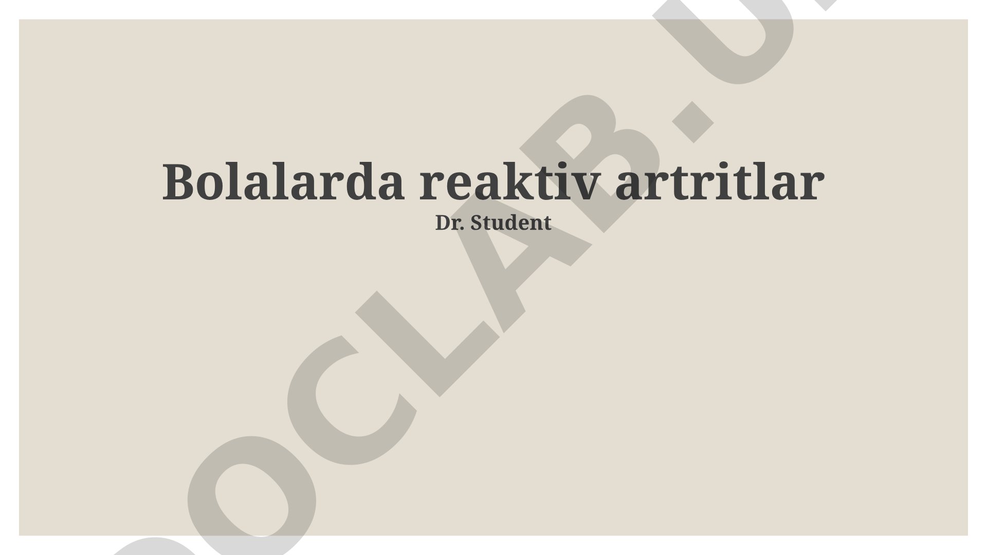 Bolalarda reaktiv artritlar