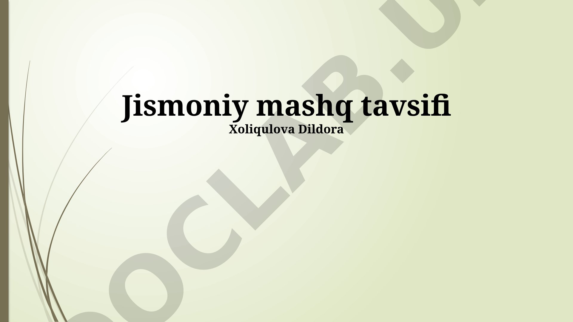 Jismoniy mashq tavsifi