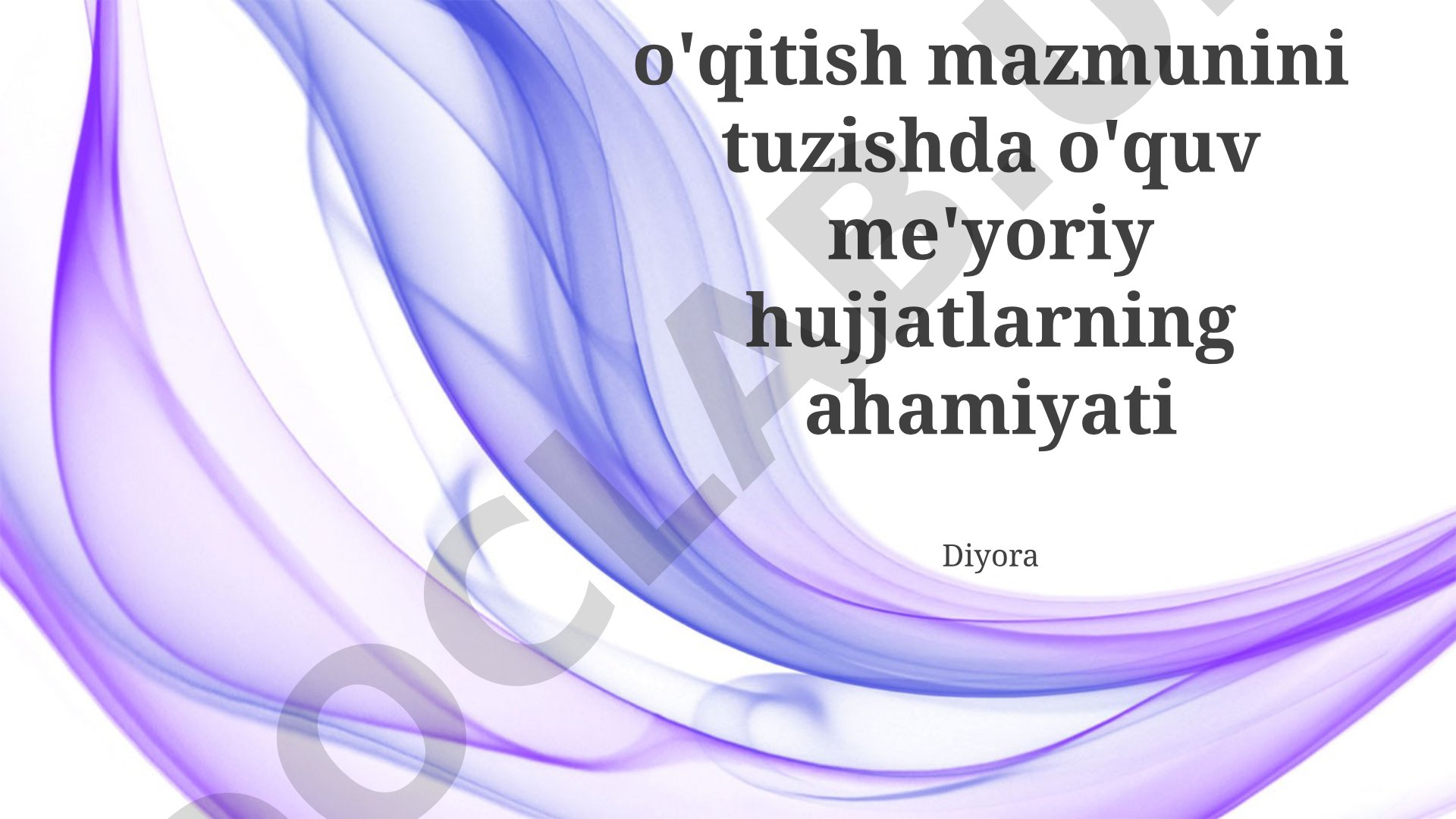 Ta'lim mazmuni va o'qitish mazmunini tuzishda o'quv me'yoriy hujjatlarning ahamiyati