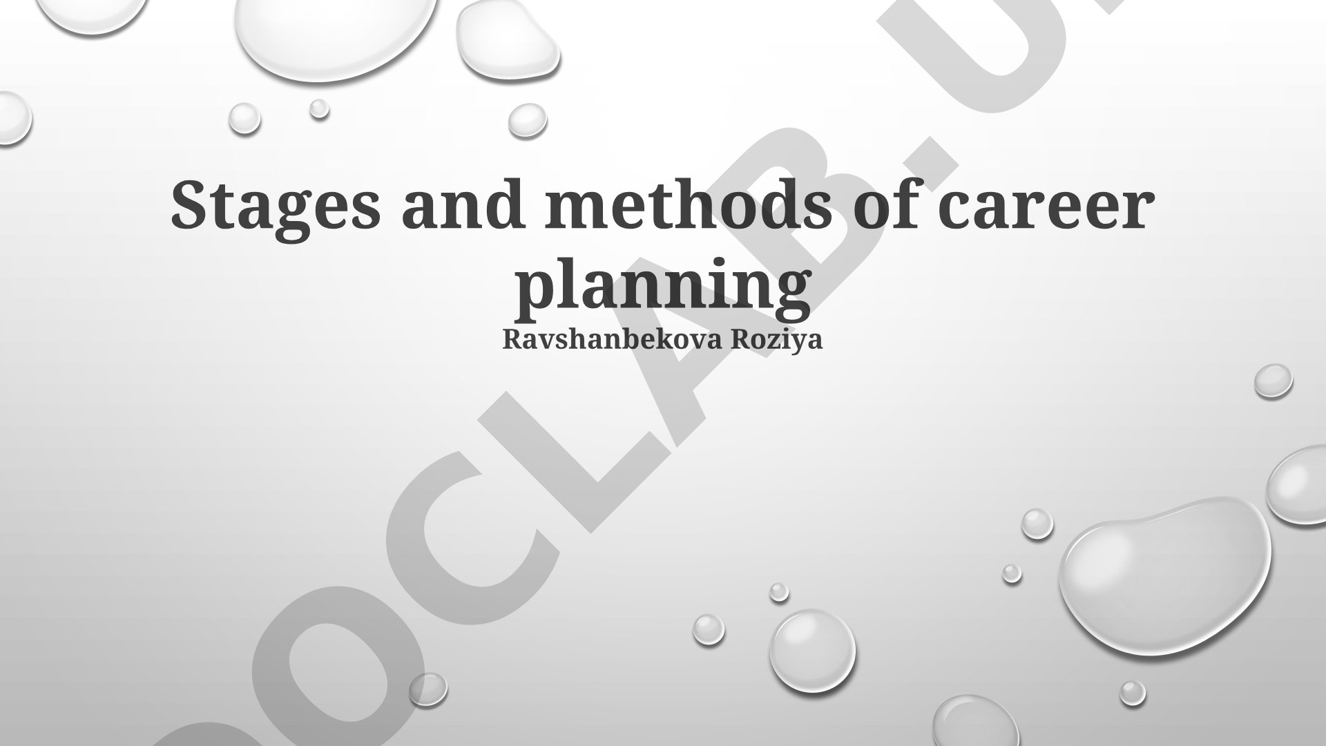 Stages and methods of career planning