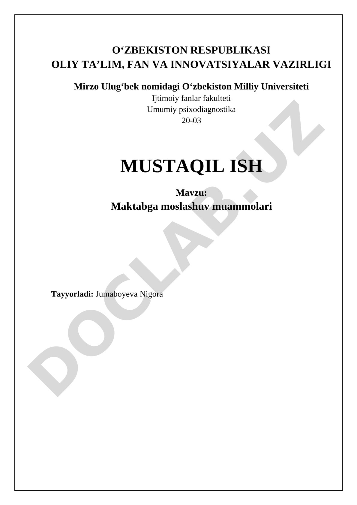 Maktabga moslashuv muammolari