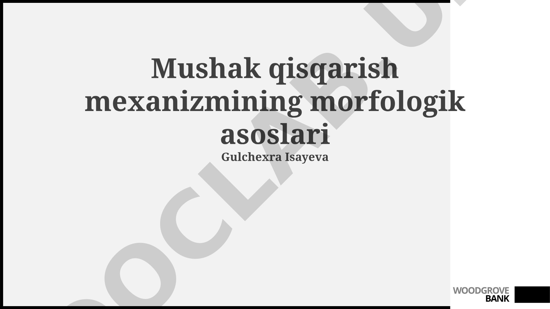 Mushak qisqarish mexanizmining morfologik asoslari