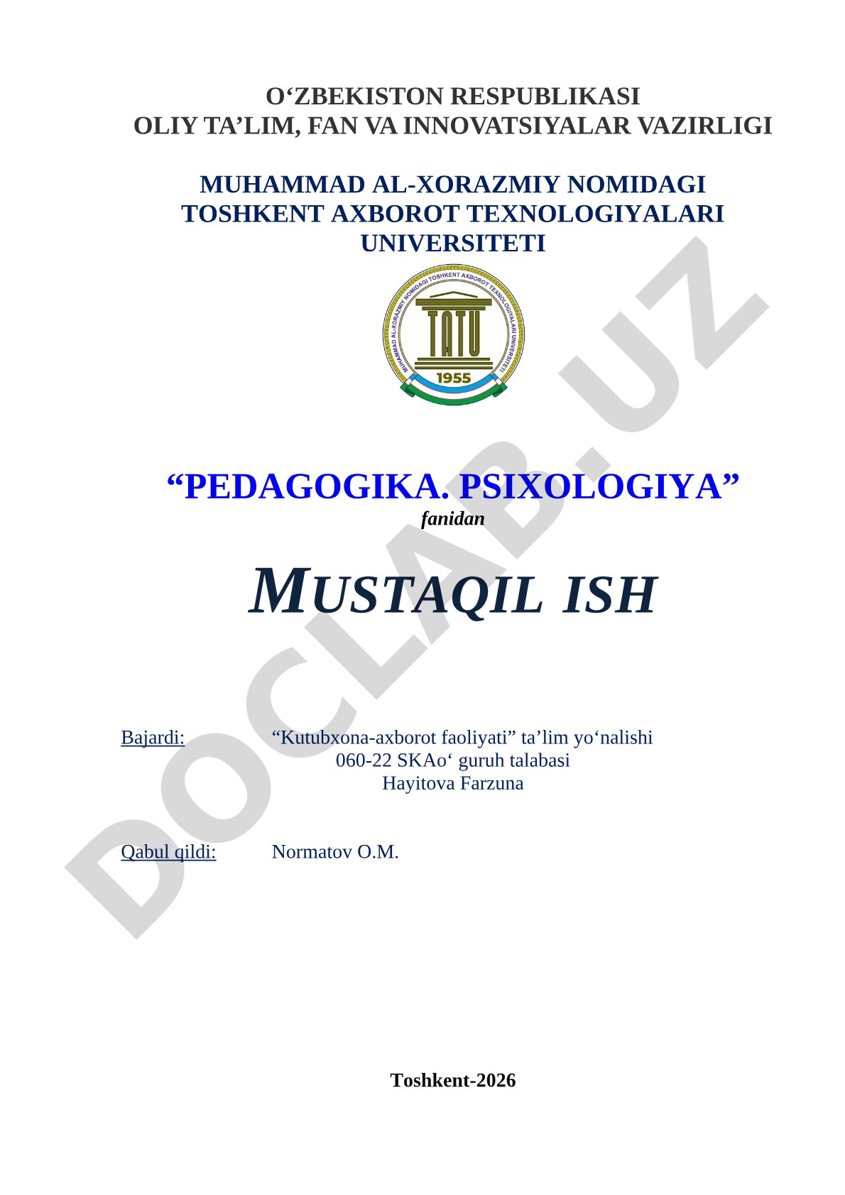 Innovatsion pedagogik texnologiyalar