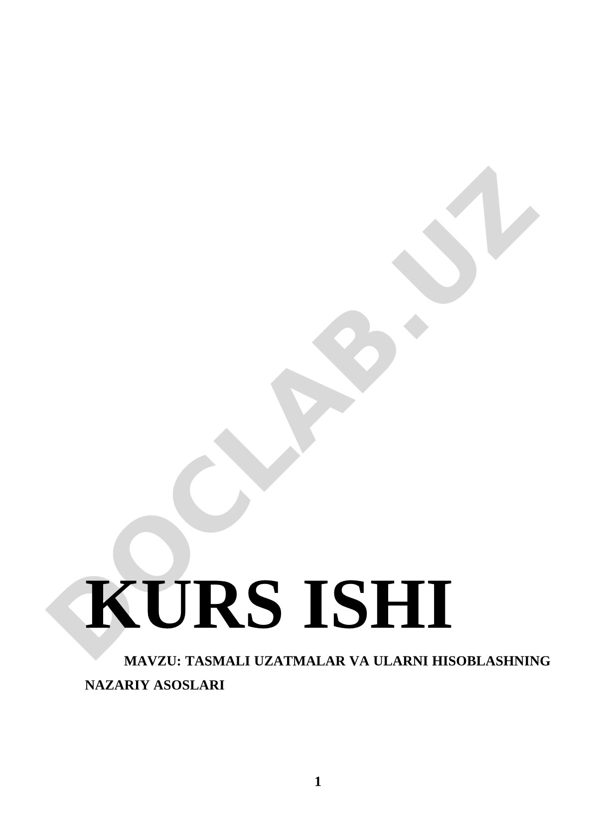 Tasmali uzatmalar va ularni hisoblashning nazariy asoslari