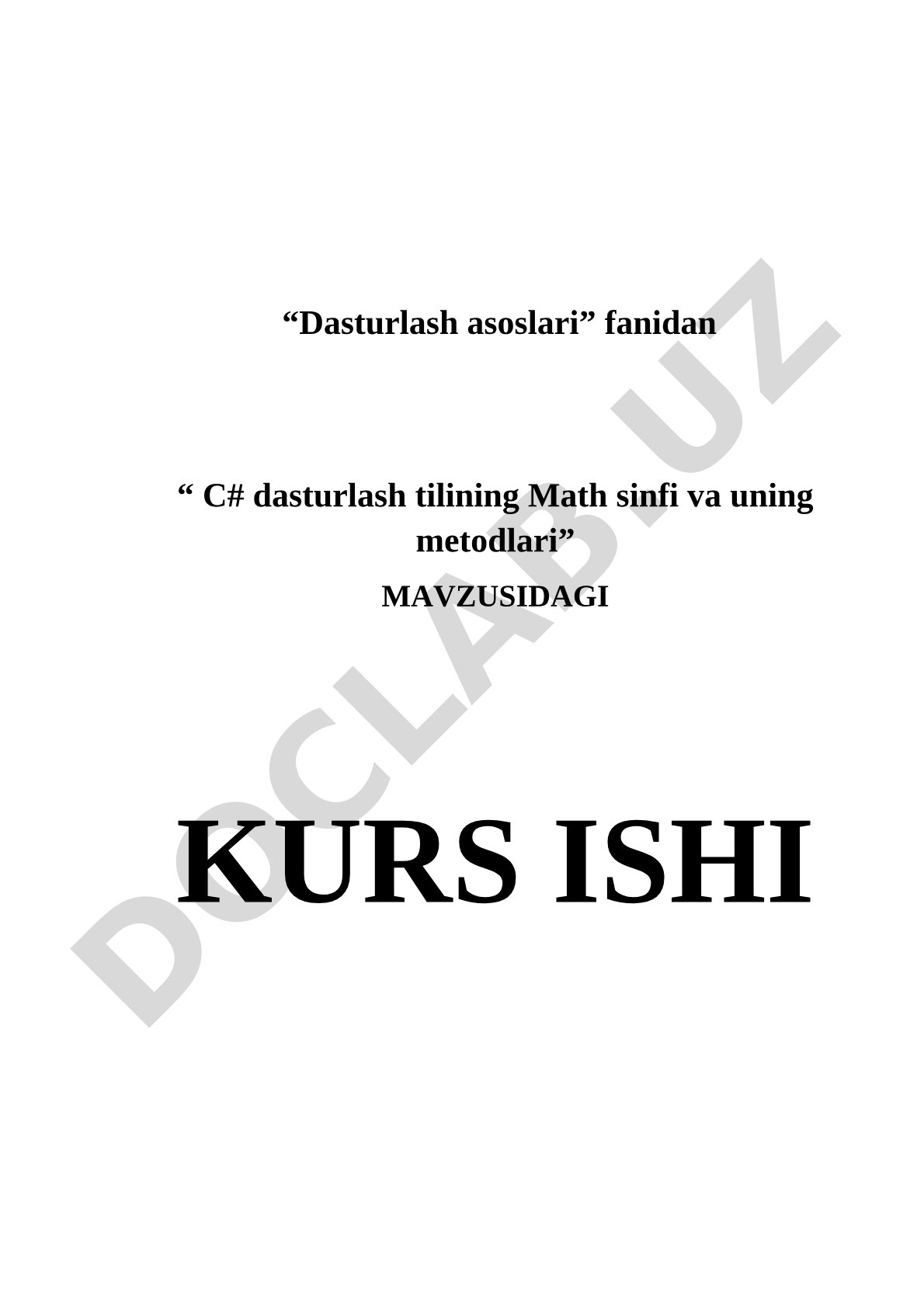 C# dasturlash tilining Math sinfi va uning metodlari