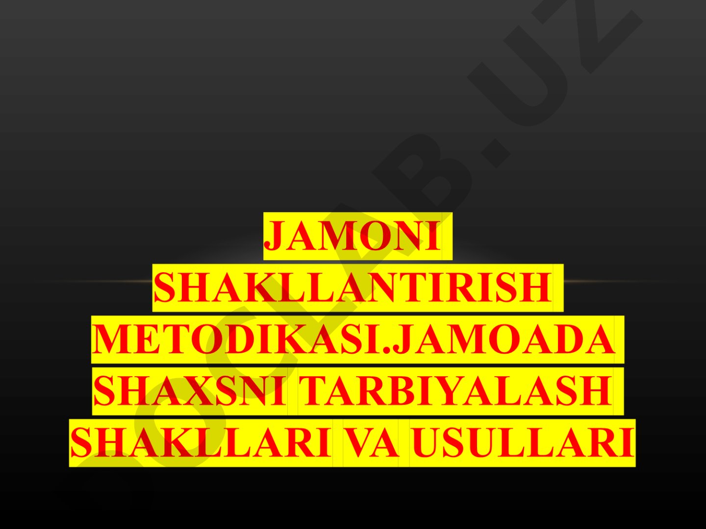Jamoa haqida tushuncha, shakllantirish bosqichlari va sinf jamoasi xususiyatlari