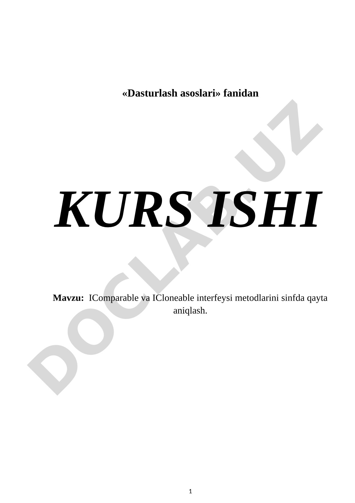 IComparable va ICloneable interfeysi metodlarini sinfda qayta aniqlash
