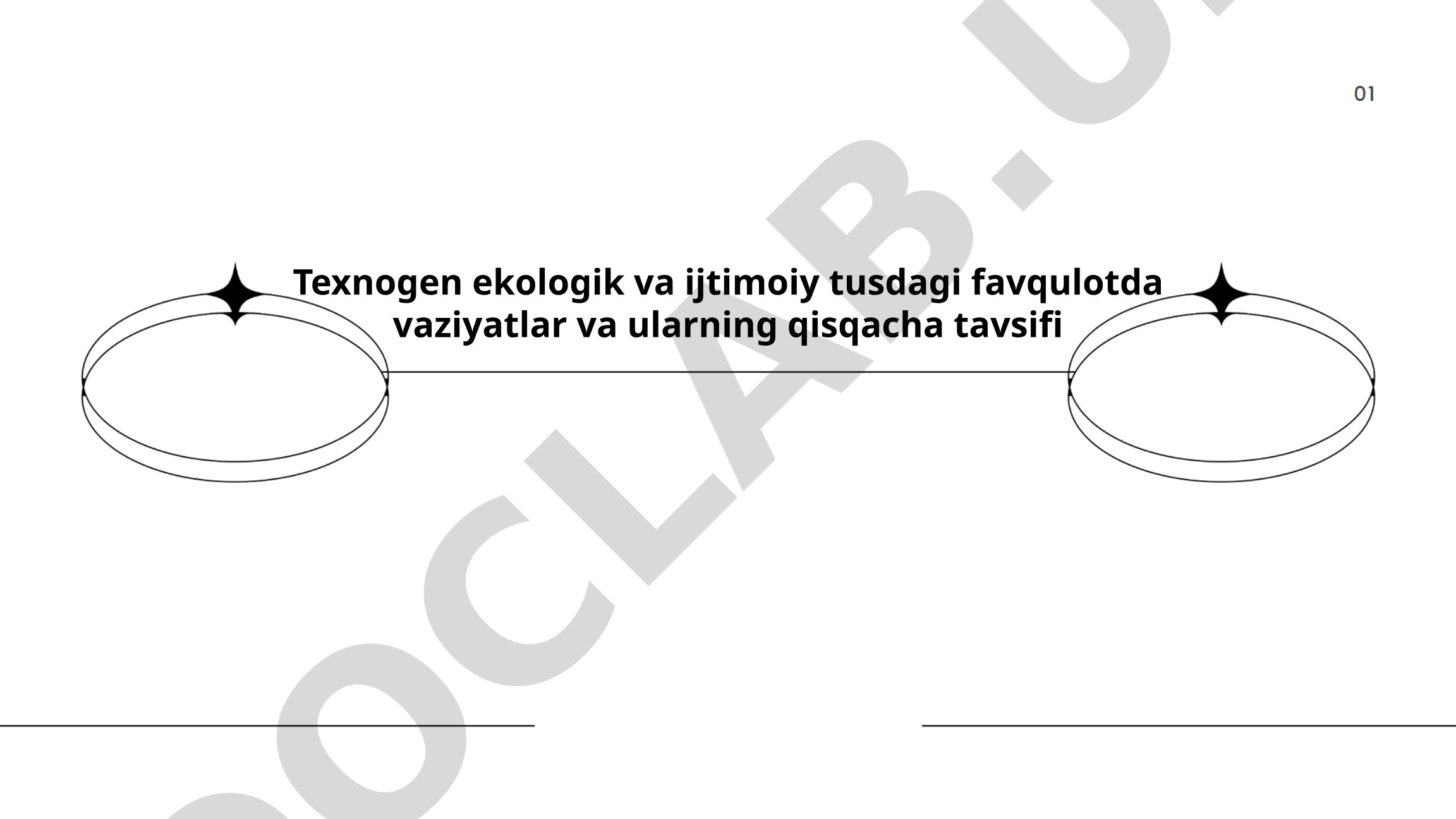 Texnogen ekologik va ijtimoiy tusdagi favqulotda vaziyatlar va ularning qisqacha tavsifi