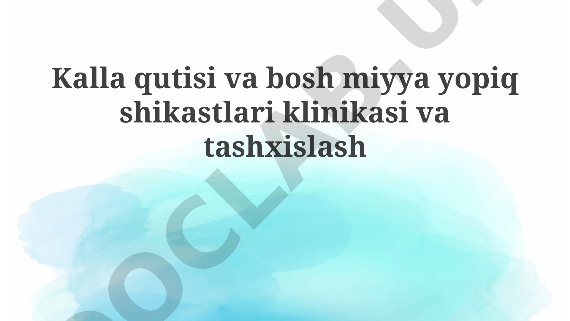 Kalla qutisi va bosh miyya yopiq shikastlari klinikasi va tashxislash