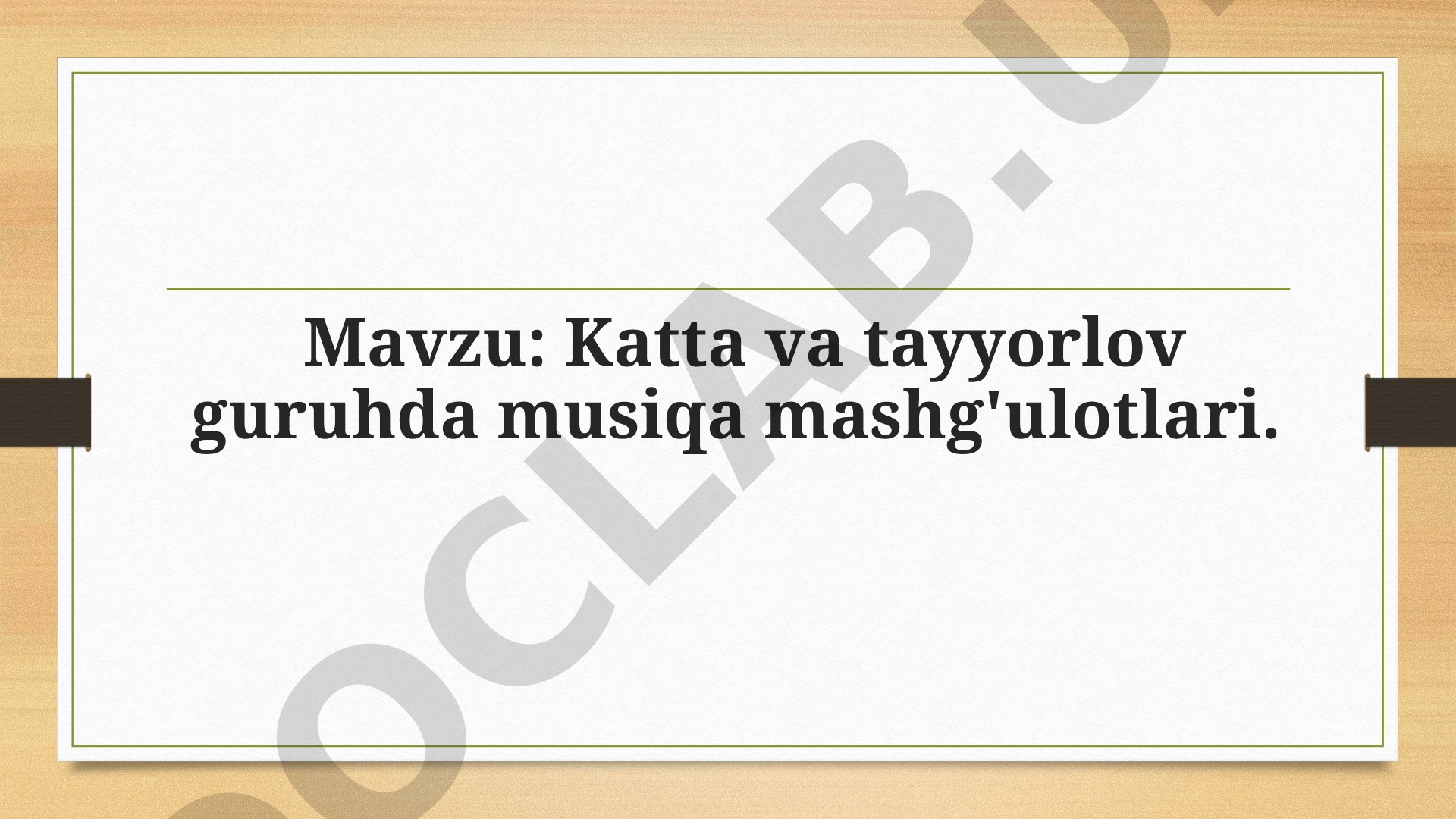 Katta va tayyorlov guruhda musiqa mashg'ulotlari