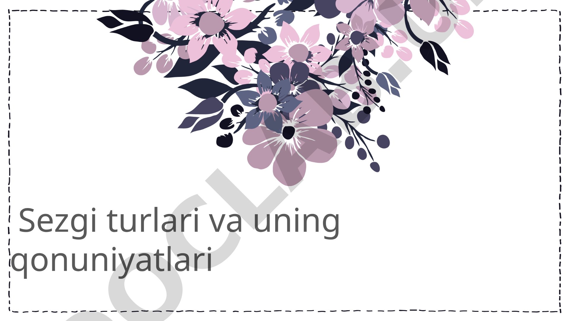 Sezgi turlari va uning qonuniyatlari