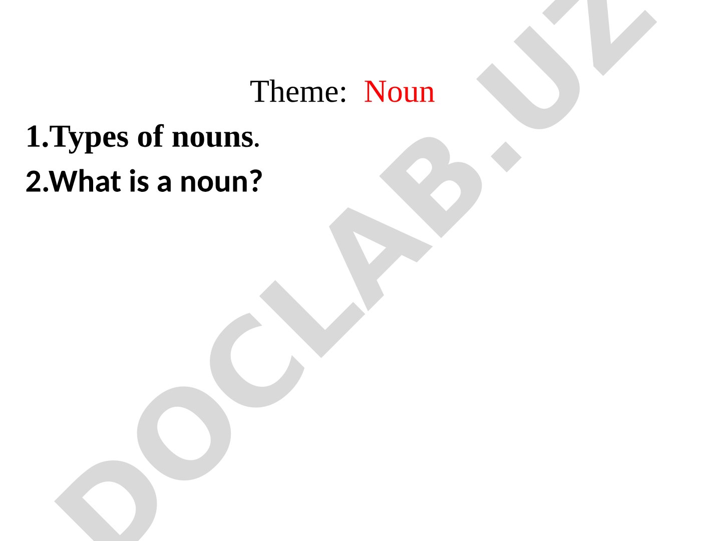 Noun and its types