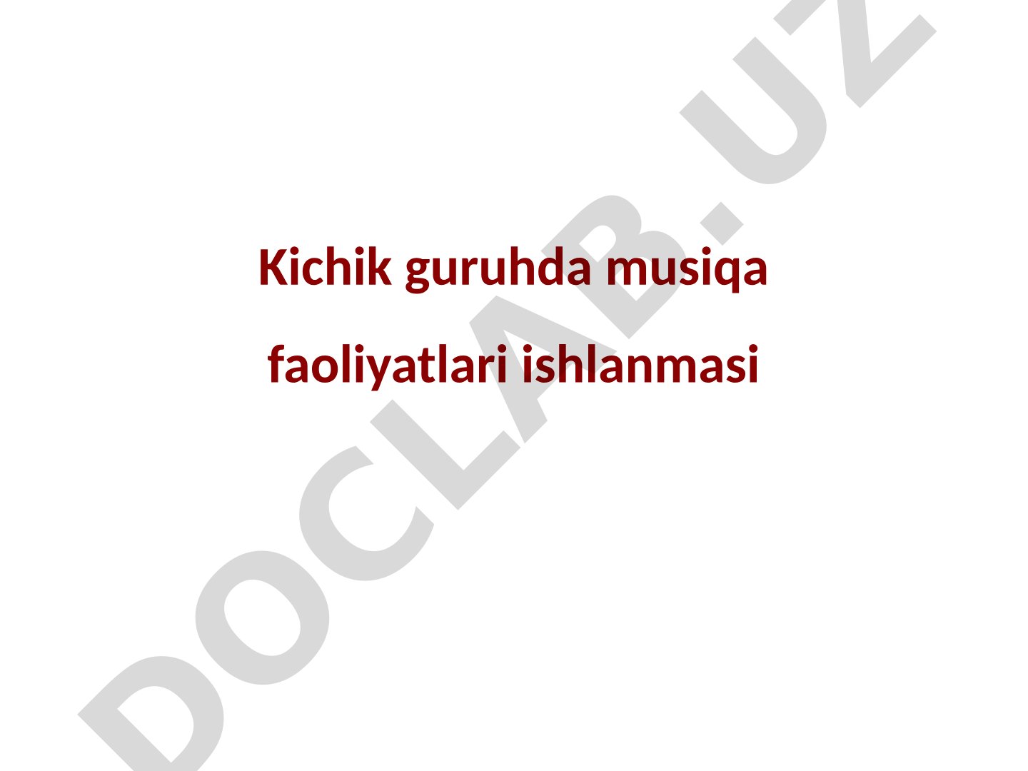 Kichik guruhda musiqa faoliyatlari ishlanmasi